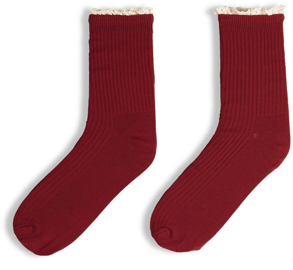 GATE Vysoké ponožky s ozdobnou čipkou