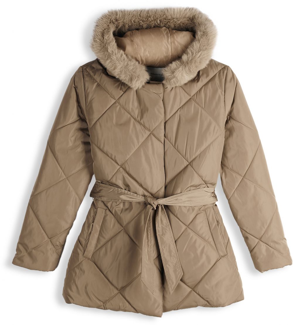 GATE Dámska prešívaná bunda s opaskom