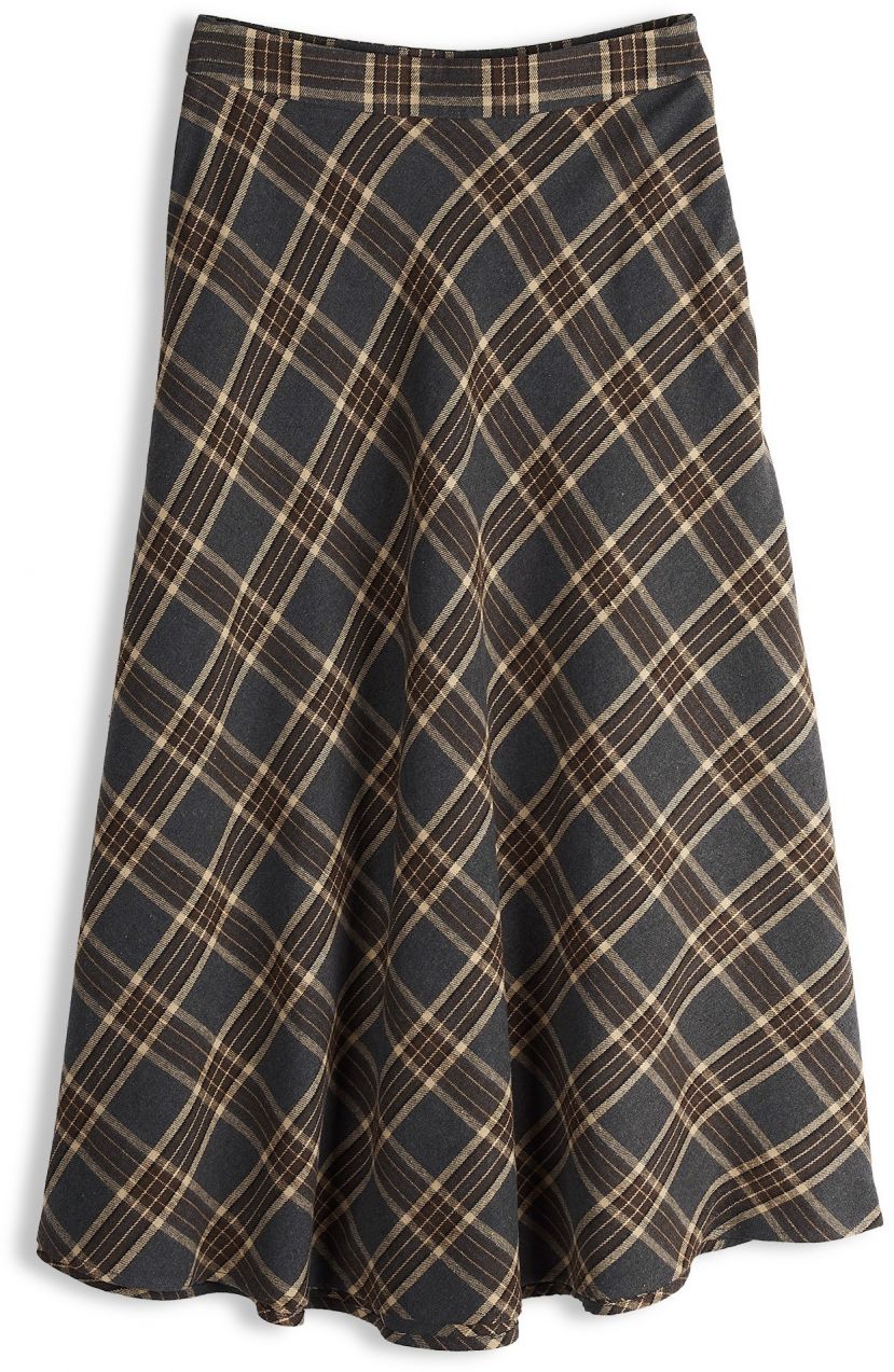 GATE Károvaná midi sukňa