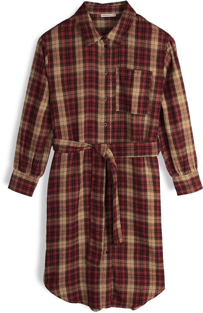 GATE Kárované košeľové šaty