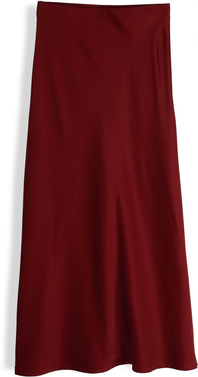 GATE Saténová midi sukňa