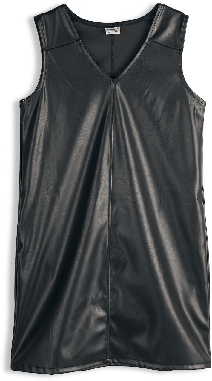 GATE Koženkové šaty na ramienka