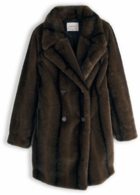 GATE Dlhý kabát z imitácie kožušiny