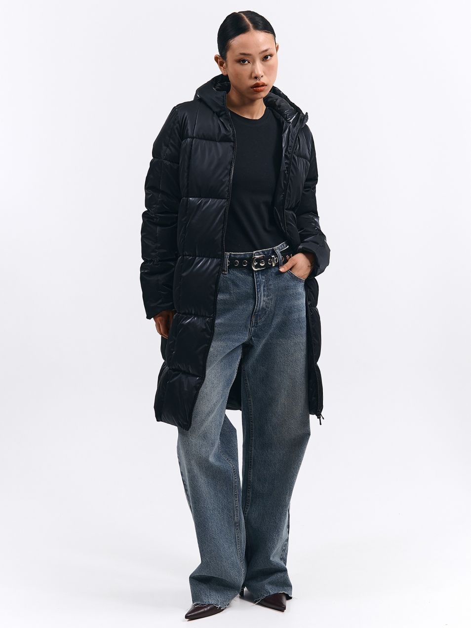 GATE Zimná lesklá bunda na zips