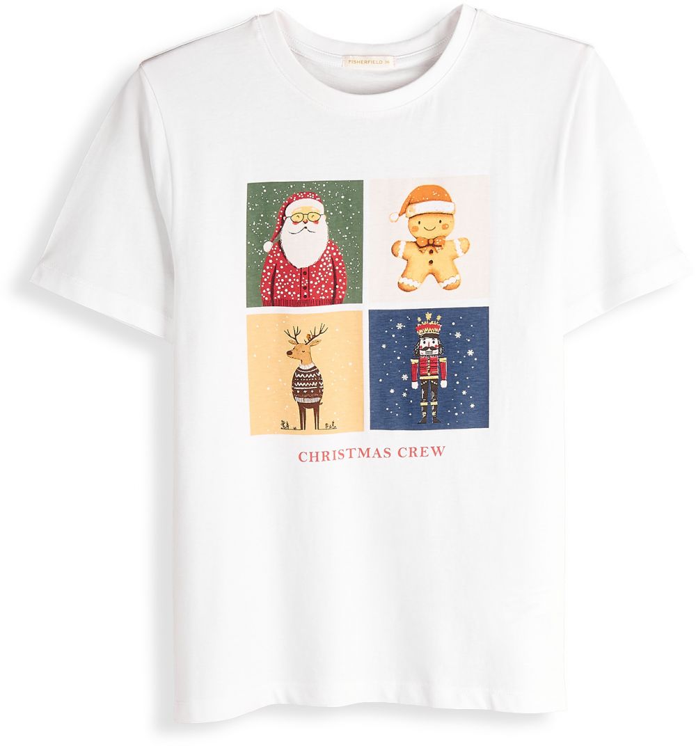 GATE Bavlnené tričko s vianočnou potlačou