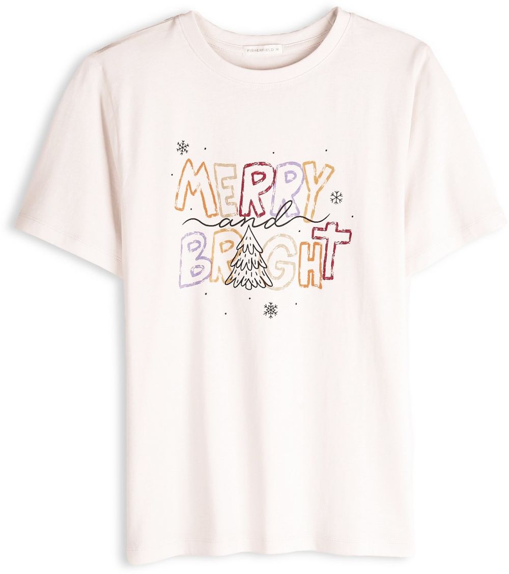 GATE Bavlnené tričko s vianočnou potlačou