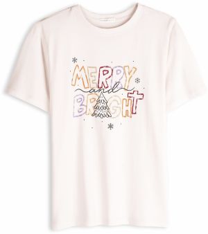 GATE Bavlnené tričko s vianočnou potlačou