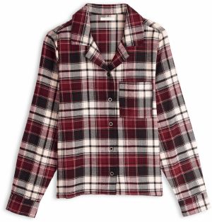 GATE Bavlnený károvaný pyžamový top