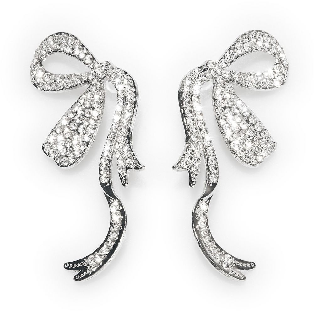 GATE Veľké kamienkové náušnice v tvare mašličky