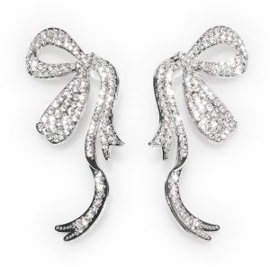 GATE Veľké kamienkové náušnice v tvare mašličky