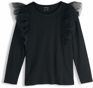 GATE Bavlnený top s tylovými volánmi