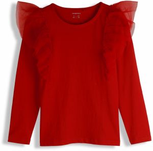 GATE Bavlnený top s tylovými volánmi