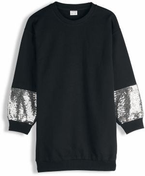 GATE Predĺžená mikina s flitrami