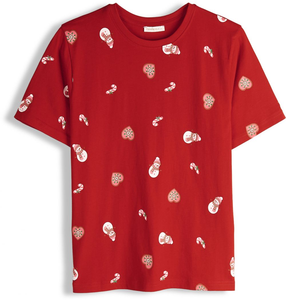 GATE Bavlnené tričko s vianočnou potlačou