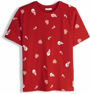 GATE Bavlnené tričko s vianočnou potlačou