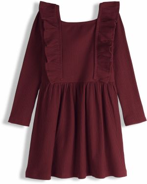 GATE Rebrované šaty s volánikmi