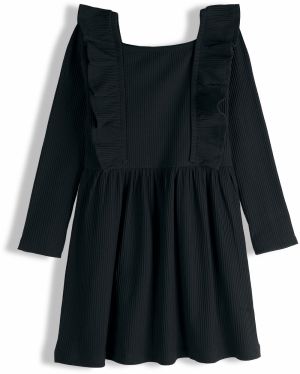 GATE Rebrované šaty s volánikmi