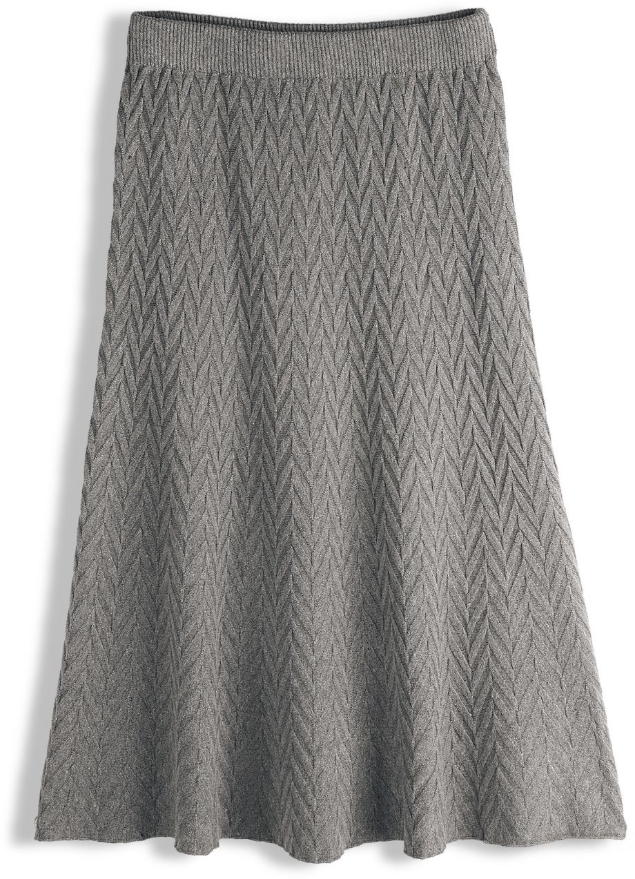 GATE Pletená midi sukňa