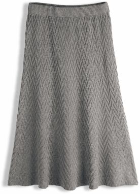 GATE Pletená midi sukňa