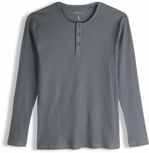 GATE Rebrované tričko s gombíkmi