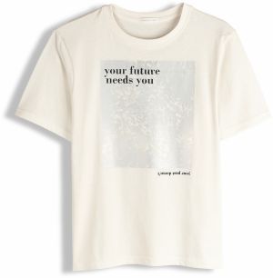 GATE Bavlnené tričko s lesklou potlačou