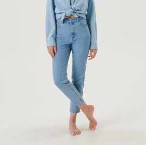 Sinsay - Džínsy high waist mom - Modrá