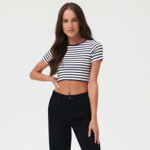 Sinsay - Pásikavý crop top - Viacfarebná