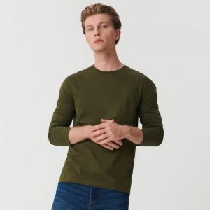 Sinsay - Tričko s dlhými rukávmi - Khaki