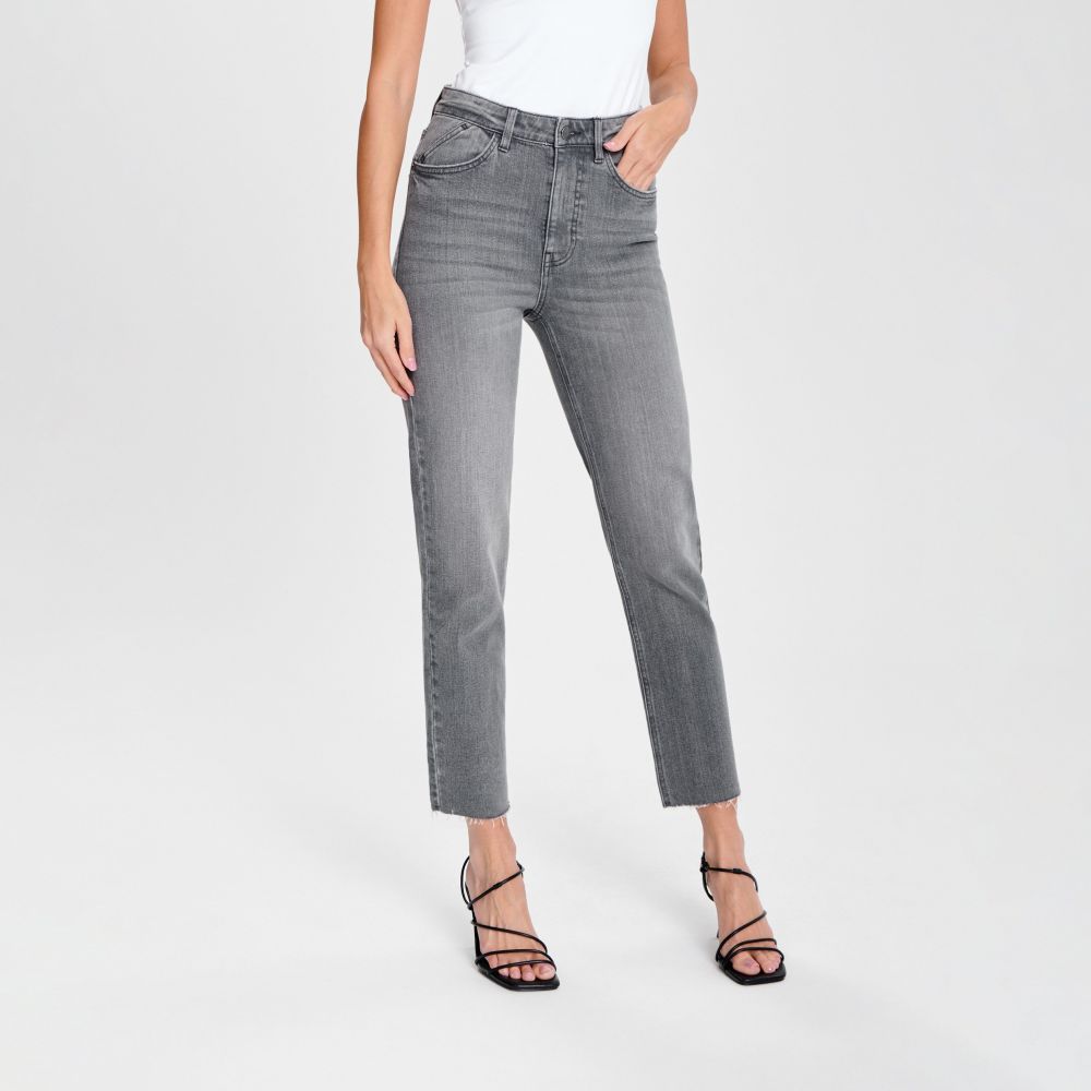 Sinsay - Rifle high waist straight - Šedá