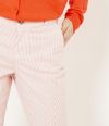 Ružové pruhované straight fit nohavice CAMAIEU galéria