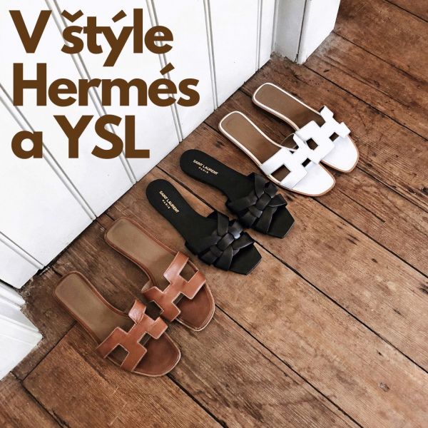 Šľapky v štýle Hermès a YSL