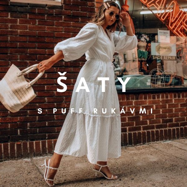 Šaty s puff rukávmi 