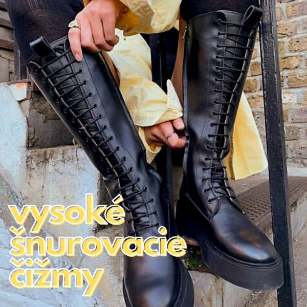 Dámske vysoké šnurovacie čižmy