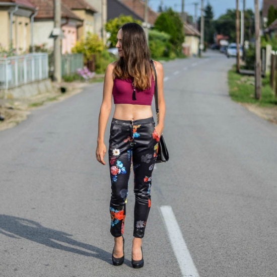 Burgundy crop top