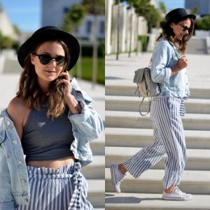 Pásikavé culottes