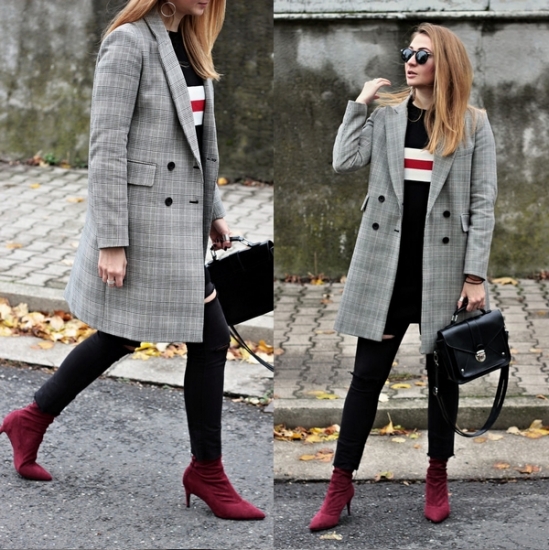 Bordové sock boots