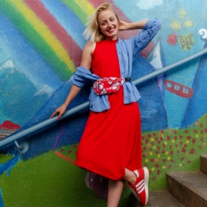 Červený street look