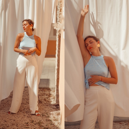 Biele culottes