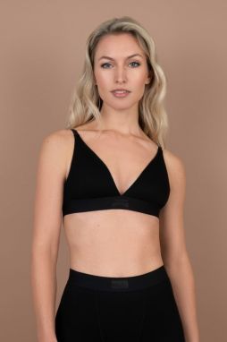 Čierna vystužená podprsenka Natural Rib Triangle Bra Top