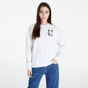 HUF Flocked Classic H Crew White