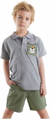 Denokids Tiger Boys Polo Neck T-shirt Shorts Set