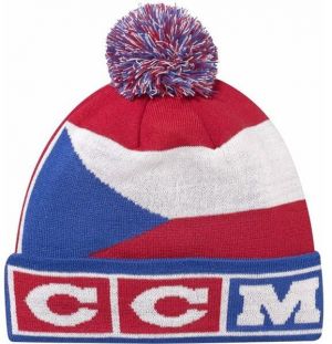 CCM FLAG POM KNIT TEAM CZECH Zimná čiapka, červená, veľkosť