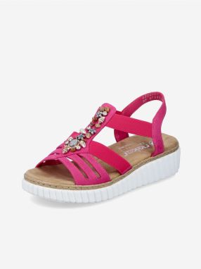 Tmavo ružové dámske sandálky Rieker