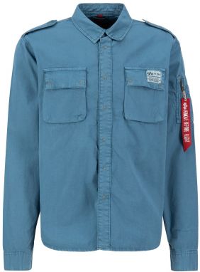 ALPHA INDUSTRIES Košeľa  tyrkysová / ohnivo červená / biela