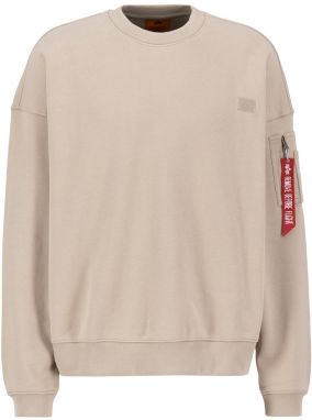 ALPHA INDUSTRIES Mikina  piesková / krvavo červená / biela