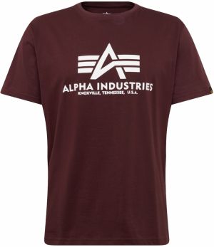 ALPHA INDUSTRIES Tričko  vínovo červená / biela