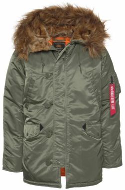 ALPHA INDUSTRIES Zimná parka 'N3B VF 59'  olivová / oranžová