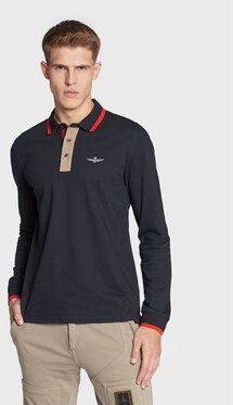 Aeronautica Militare Polokošeľa 222PO1648P173 Tmavomodrá Slim Fit