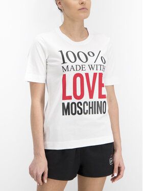 LOVE MOSCHINO Tričko W4F151IM3517 Biela Regular Fit