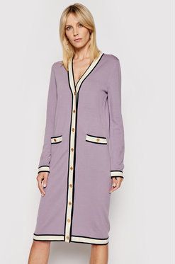 Tory Burch Kardigán Longline Madeline 84537 Fialová Regular Fit